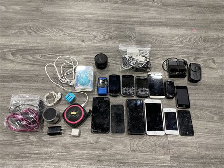 ELECTRONICS LOT - IPHONES, IPODS, BLUETOOTH SPEAKERS ETC. (AS IS)