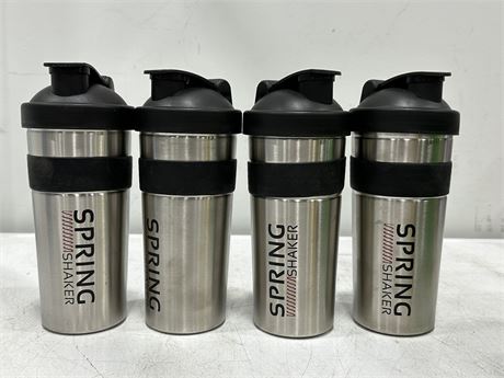 4 NEW SPRING STAINLESS STEEL SHAKERS