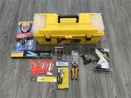 AS NEW PLANO 26” TOOL BOX W/ LOTS OF NEW TOOLS