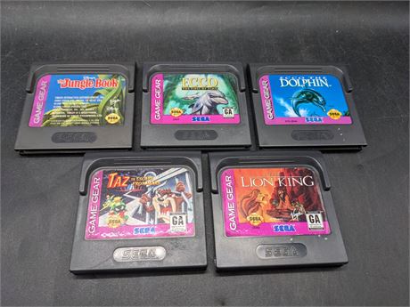 5 GAME GEAR GAMES - VERY GOOD CONDITION