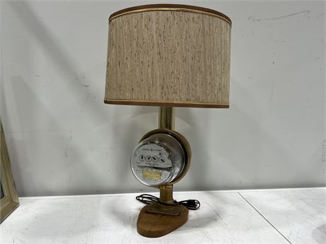 VINTAGE POWER METER LAMP - POWER METER IS OPERATIONAL WHEN LIT UP (24”)