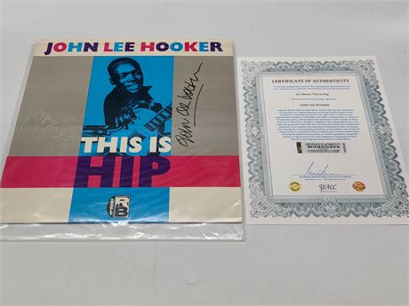 JOHN LEE HOOKER SIGNED LP ALBUM 'THIS IS HIP' WITH COA
