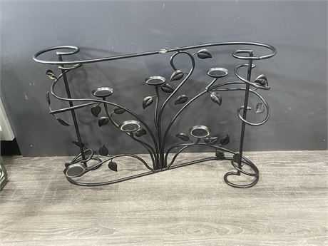 FREESTANDING WROUGHT IRON CANDLE HOLDER 27”x6”x18”