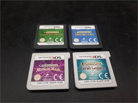 COLLECTION OF EUROPEAN PROFESSOR LAYTON GAMES - VERY GOOD CONDITION
