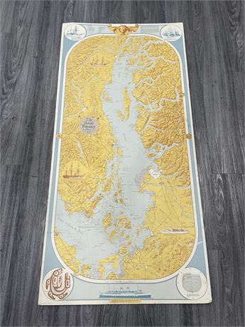 THE INSIDE PASSAGE TO STUART J. MAP POSTER BOARD - 58”x27”
