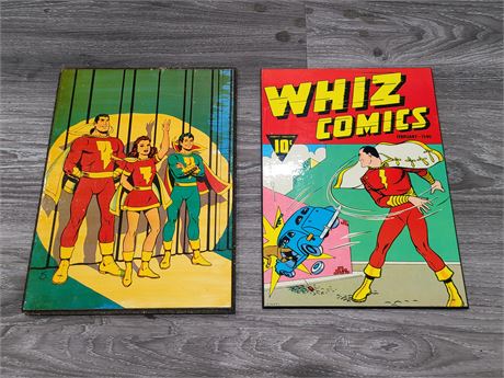 2 PCS OF WHIZ COMICBOOK ART (14"x10")