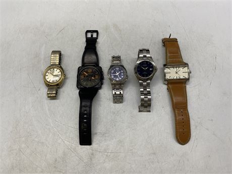 LOT OF 5 MISC WATCHES