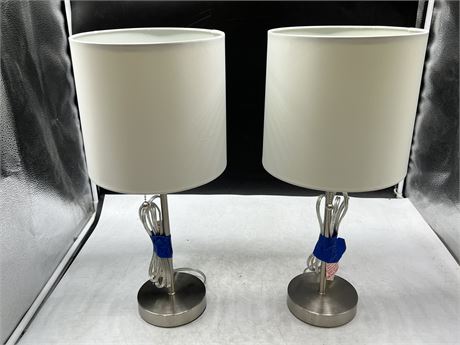 2 MATCHING LAMPS - WORKING (19” tall)
