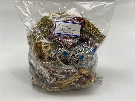 BAG OF EAST INDIAN JEWELRY
