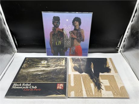 3 MISC VINYL RECORDS - BRMC, MGMT, PEARL JAM - MINT CONDITION