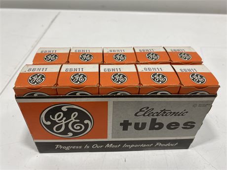 10 GENERAL ELECTRIC 8BN11 ELECTRIC TUBES (NOS)