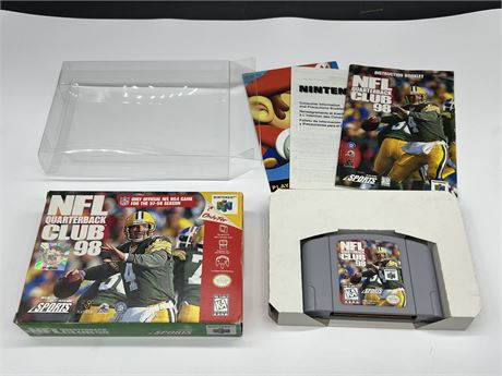 NFL QUARTERBACK CLUB 98 - N64 COMPLETE W/BOX & MANUAL - EXCELLENT COND