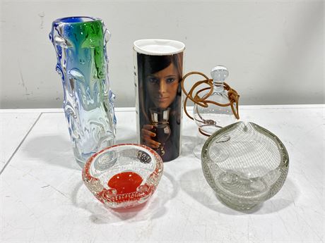 HOLENE GAARD, UNIQUE ART & 2 MORE VINTAGE GLASSES