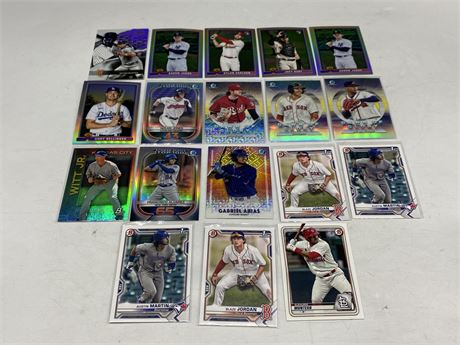 18 MISC MLB TOPPS / BOWMAN CARDS - ROOKIES INCLUDED