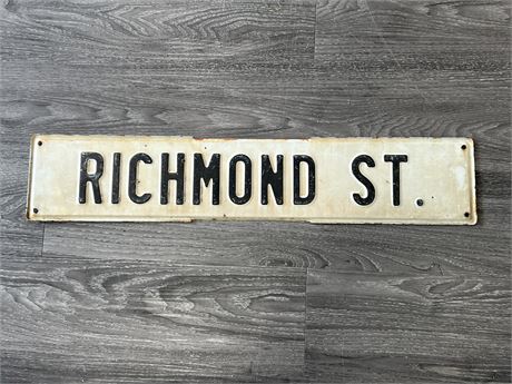 EARLY RICHMOND BC STEEL STREET SIGN LATE 50s EARLY 60s (30”)