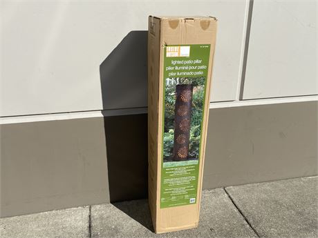NEW IN BOX LIGHTED PATIO PILLAR (Works, 54” tall)