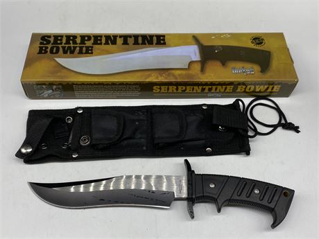 SERPENTINE BOWIE KNIFE W/SHEATH (Unused)
