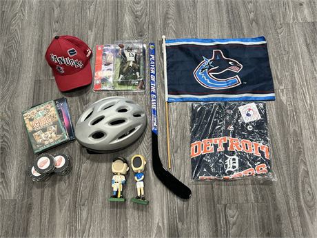 LOT OF MISC SPORTING COLLECTABLES - SOME NEW