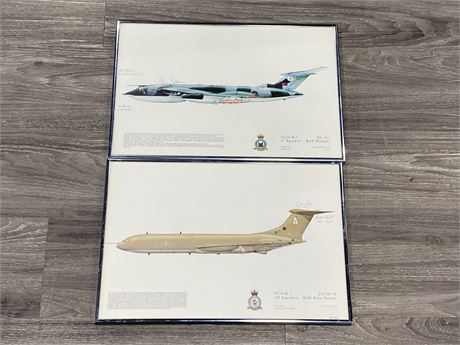 2 MILITARY AIRCRAFT FRAMED PICTURES SIGNED BY THE CREW (17”X12”)