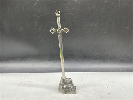 MADE IN SPAIN SWORD IN THE STONE DISPLAY LETTER OPENER