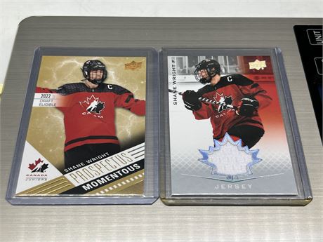 2021 UD TEAM CANADA SHANE WRIGHT JERSEY & INSERT CARDS
