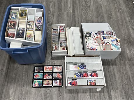 TUB & 4 BOXES OF SPORTS CARDS