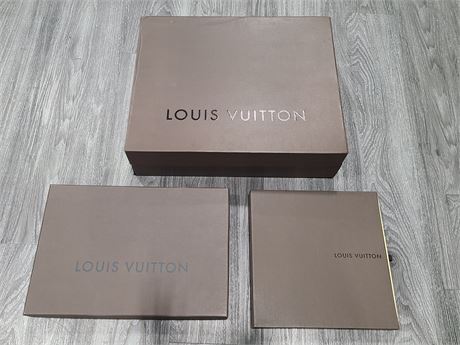 3 LOUIS VUITTON BOXES (14"x17" large box)