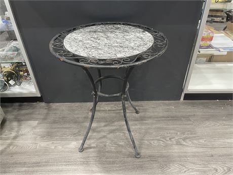 MARBE & METAL BISTRO TABLE 24”x28”