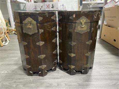 PAIR OF VINTAGE CHINESE CABINETS 12”x12”x19”