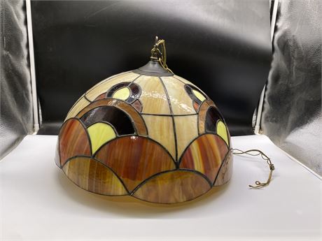 BEAUTIFUL MCM HANGING STAINED GLASS LAMP (18”)