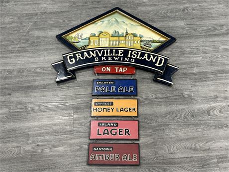 WOOD PAINTED GRANVILLE ISLAND SIGN 36X49”