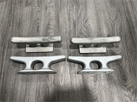 4 NEW THICK METAL DOCK CLEATS - 9.5” & 11”
