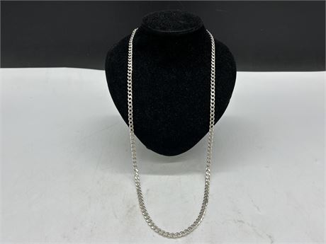 MENS MARKED 925 STERLING SILVER CHAIN - 30” - MADE IN ITALY