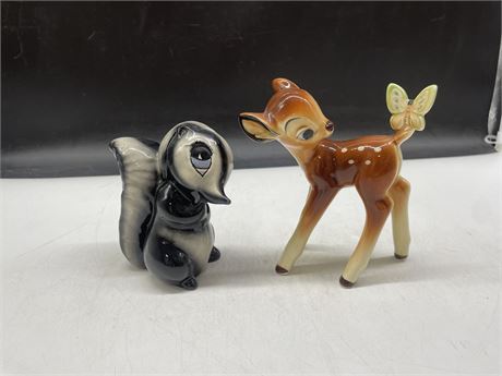 VINTAGE DISNEY BAMBI (WITH BUTTERFLY) & VINTAGE DISNEY FLOWER