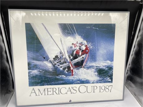 OFFICIAL AMERICAS CUP POSTER 1987 EBAY PICTURE 27”x23”