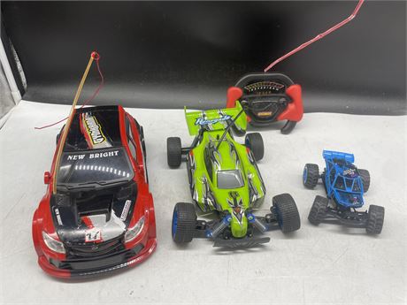 3 REMOTE CONTROL CARS WITH REMOTE