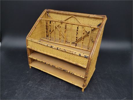 BAMBOO AND WICKER ORGANIZER (10"tall & 11"long)