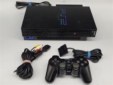 PS2 WITH CONTROLLER AND AV CORDS