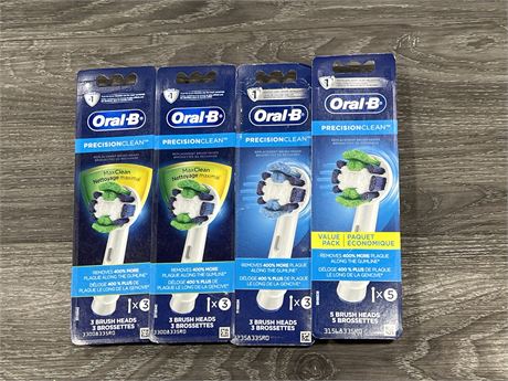 4 NEW PACKS OF ORAL-B TOOTH BRUSH HEADS