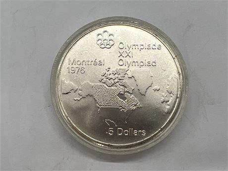 1976 MONTREAL $5 SILVER COIN