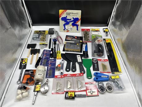 LOT OF NEW TOOLS AND HARDWARE