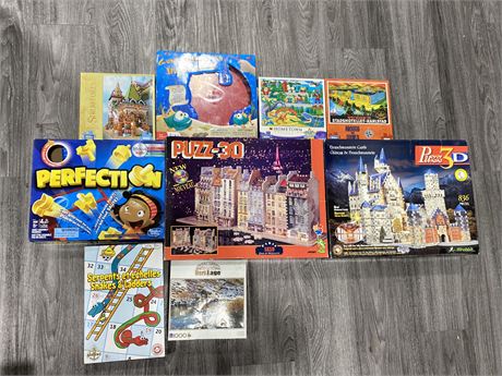 LOT OF BOARD GAMES & PUZZLES