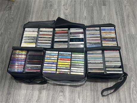 6 CD / CASSETTE CASES WITH CONTENTS