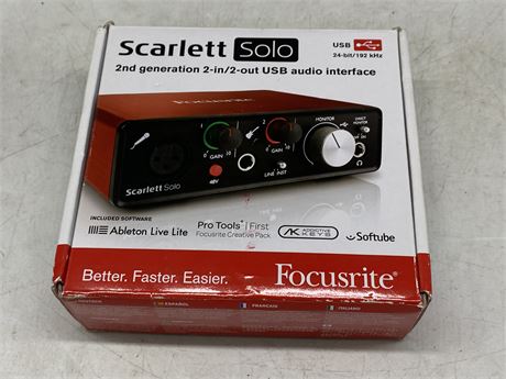 SCARLETT SOLO 2ND GENERATION 2-IN/2-OUT USB AUDIO INTERFACE