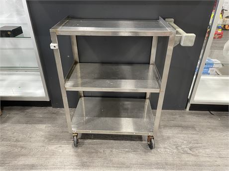 STAINLESS STEEL 3 TIER CART 28”x16”x32”