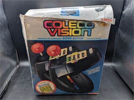 COLECO SUPER ACTION CONTROLLERS WITH GAMES - CIB - VERY GOOD CONDITION