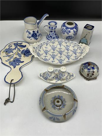 BLUE & WHITE CHINA - SOME SIGNED