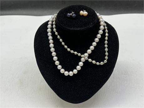AUTHENTIC PEARL NECKLACES & EARRINGS