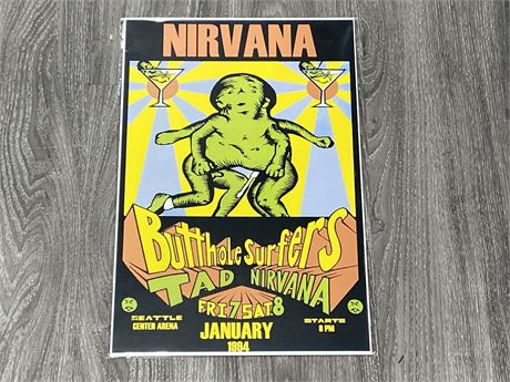 NIRVANA / BUTTHOLE SURFERS POSTER (12”X18”)