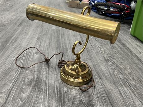 VINTAGE BRASS BANKERS LAMP (14” tall)